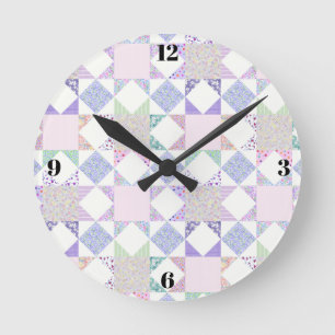 Pastel quilting clock minimalist sewing room decor