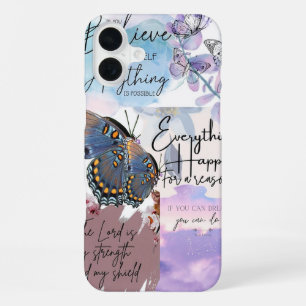 Pastel Quote Collage iPhone 16 Plus Case