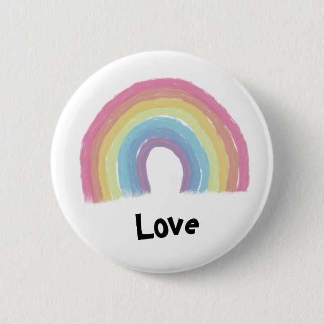 Pastel rainbow  6 cm round badge (Front)