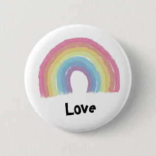 Pastel rainbow 6 cm round badge