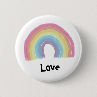 Pastel rainbow 6 cm round badge