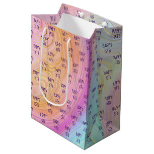 Pastel Rainbow 75th Birthday Medium Gift Bag