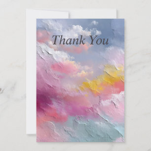 Pastel Rainbow Abstract Paint Thank You Card