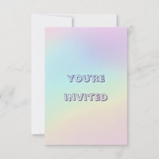 Pastel Rainbow Aesthetic Birthday Party Invitation