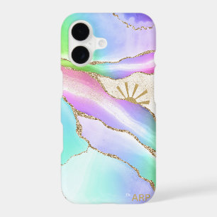 *~* Pastel Rainbow Agate Sun Rays Gold Star Dust