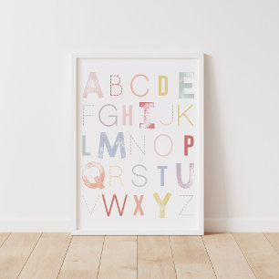 Pastel Rainbow Alphabet ABC Nursery Decor