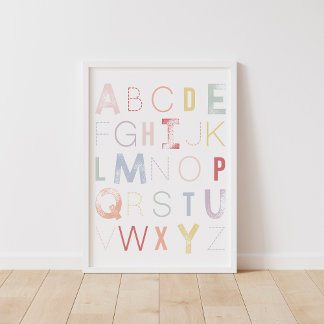 Pastel Rainbow Alphabet ABC Nursery Decor