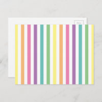 Pastel Rainbow and White Stripes Pattern