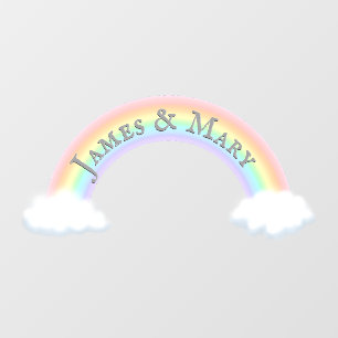 Pastel Rainbow Arch With Clouds Cute Personalised