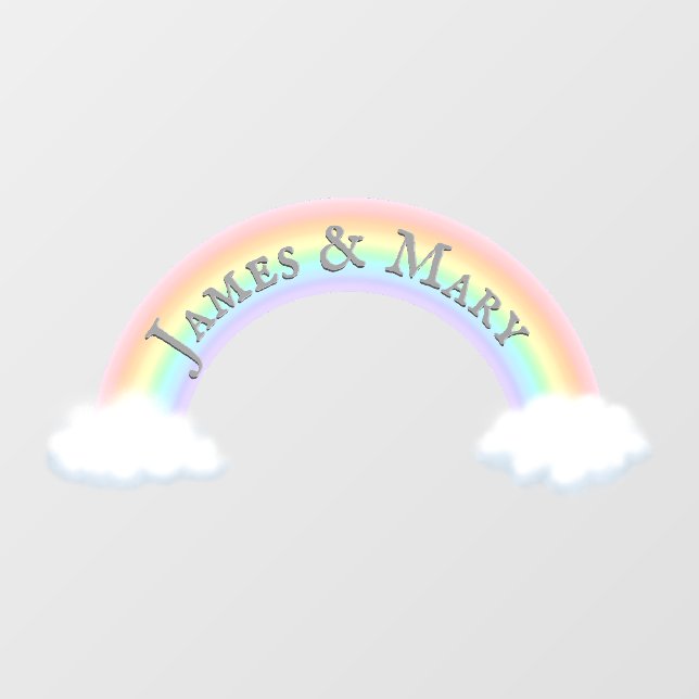 Pastel Rainbow Arch With Clouds Cute Personalised (Sheet)