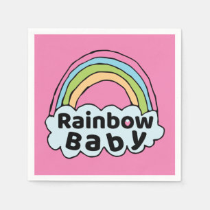 Pastel Rainbow Baby Birth Blessing Birth Miracle Napkin