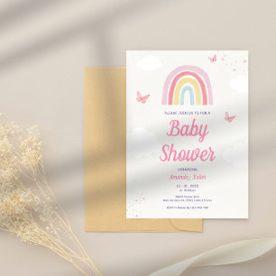 Pastel Rainbow Baby Shower Invitation