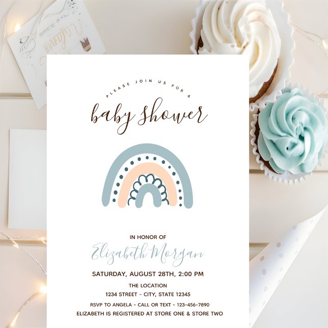 Pastel Rainbow Baby Shower Invitation (Creator Uploaded)