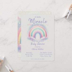 Pastel Rainbow Baby Shower Invitation for Girls