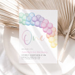 Pastel Rainbow Balloon Garland 1st Birthday Party Invitation<br><div class="desc">Pastel Rainbow Balloon Arch Garland - A cute rainbow themed 1st birthday invitation for your little girls birthday party. Our design features watercolour balloon arch and rainbow coloured 'One' making this the cutest 1st birthday theme for your little one.</div>