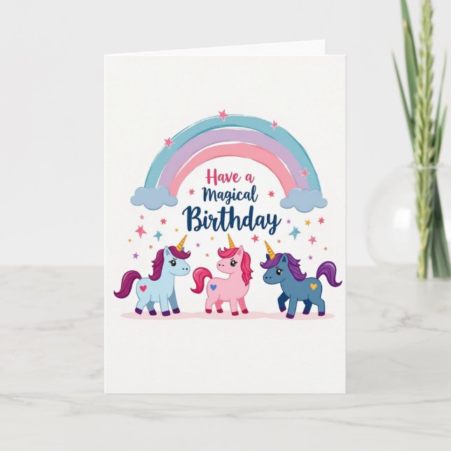 Pastel Rainbow Birthday Card (Front)