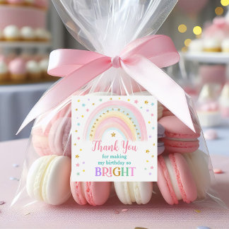 Pastel Rainbow Birthday Favour Stickers