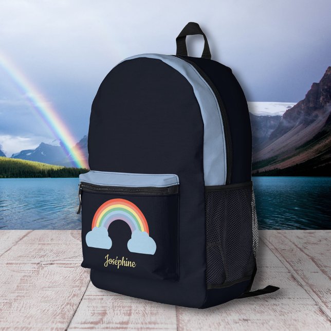 Pastel Rainbow Black Backpack (Rainbow Black Backpack)