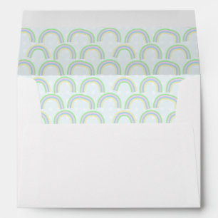 Pastel Rainbow Blue Envelope