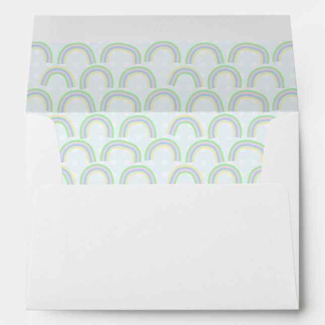 Pastel Rainbow Blue Envelope (Back (Bottom))