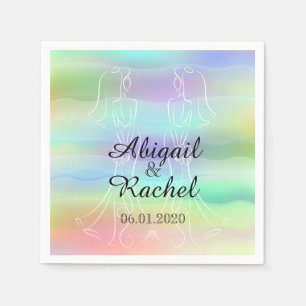 Pastel Rainbow Brides Wedding Napkin