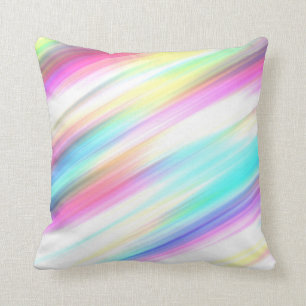 Pastel Rainbow Brush Strokes  Cushion
