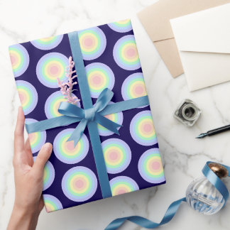 Pastel Rainbow Bullseye Pattern Wrapping Paper
