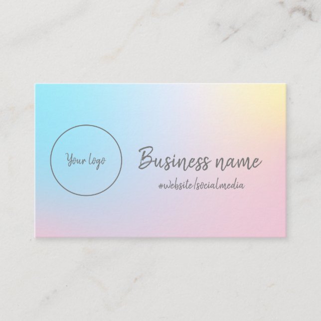 Pastel Rainbow Business Card (Front)