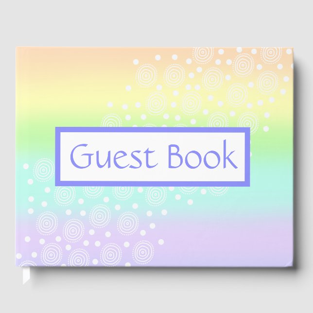 Pastel Rainbow Circles Guest Book (Front)