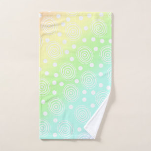 Pastel Rainbow Circles in Circles Bathroom Towels