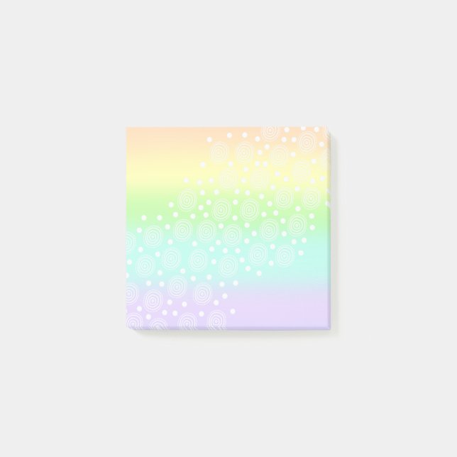 Pastel Rainbow Circles in Circles Post-it Notes (Front)
