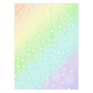 Pastel Rainbow Circles in Circles Tablecloth