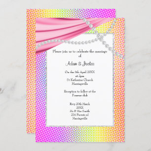 PASTEL RAINBOW CIRCUS WEDDING INVITATION