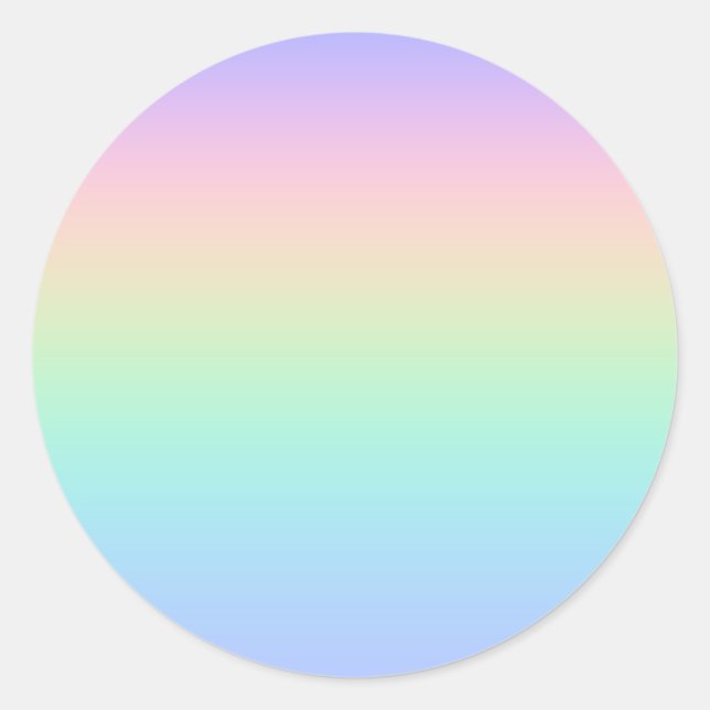 Pastel rainbow classic round sticker (Front)
