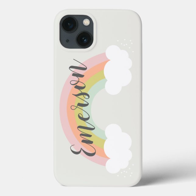 Pastel Rainbow Cloud Cute Modern  Case-Mate iPhone Case (Back)