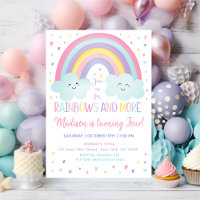 Pastel Rainbow Cloud Girl Fourth Birthday