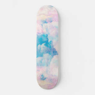 Pastel Rainbow Cloudy Sky Aesthetic Skateboard