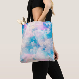 Pastel Rainbow Cloudy Sky Aesthetic Tote Bag