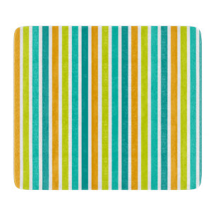 Pastel Rainbow Colorful Stars Black Starry Night Cutting Board
