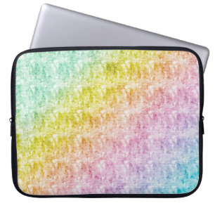 Pastel Rainbow Colour Diagonal Stripe Laptop Sleev Sleeve