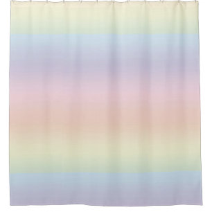 Pastel Rainbow Colour Stripe Pattern Shower Shower Curtain