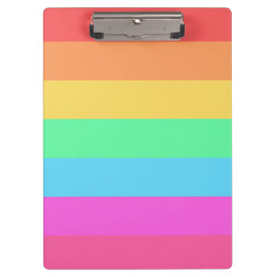 Pastel Rainbow Colour Stripes Design  Clipboard