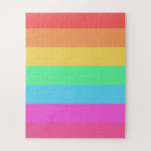 Pastel Rainbow Colour Stripes Design  Jigsaw Puzzle