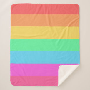 Pastel Rainbow Colour Stripes Design  Sherpa Blanket