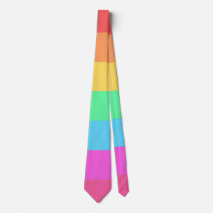 Pastel Rainbow Colour Stripes Design Tie