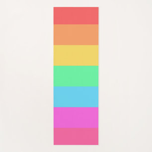 Pastel Rainbow Colour Stripes Design Yoga Mat