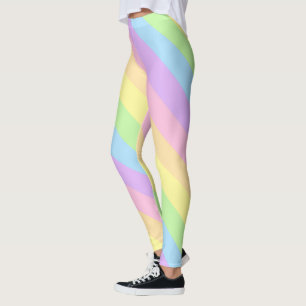 Pastel Rainbow Coloured Stripes/Leggins Leggings