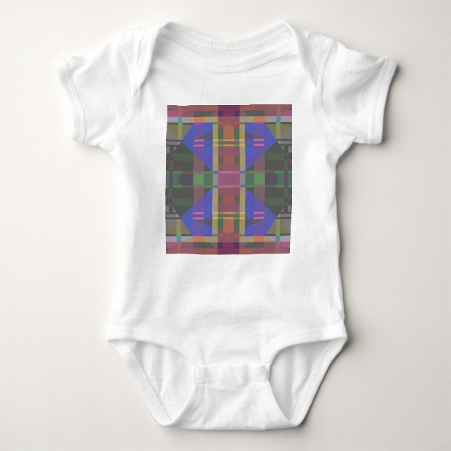 Pastel Rainbow Colourful Geometric Baby Bodysuit (Front)