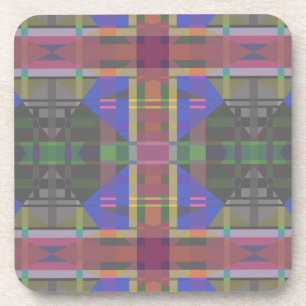 Pastel Rainbow Colourful Geometric Coaster