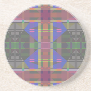 Pastel Rainbow Colourful Geometric Coaster